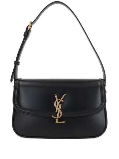 Saint Laurent Solferino Medium Leather Shoulder Bag In Sand