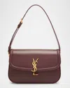 Saint Laurent Solferino Medium Ysl Shoulder Bag In Smooth Leather In Burgundy