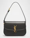 Saint Laurent Solferino Medium Ysl Shoulder Bag In Smooth Leather In Black
