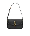 Saint Laurent Mini Leather Solferino Satchel In Black
