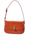 Saint Laurent Solferino Mini Leather Clutch In Orange