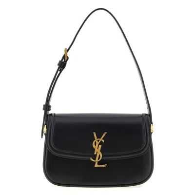 Saint Laurent Solferino Mini Leather Shoulder Bag In Black
