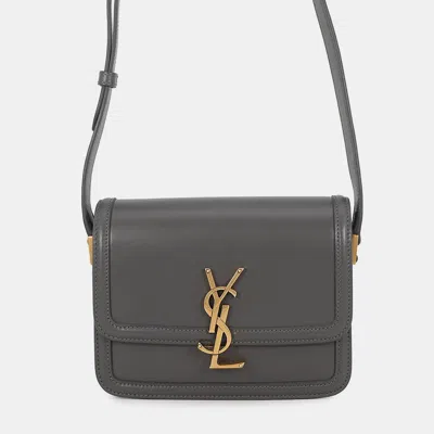 Pre-owned Saint Laurent Solferino Shoulder Bag Gray Leather