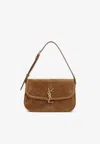 Saint Laurent Solferino Shoulder Bag In Suede In Brown