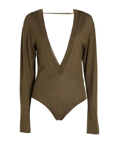 SAINT LAURENT SOLID COLOR BODYSUITS