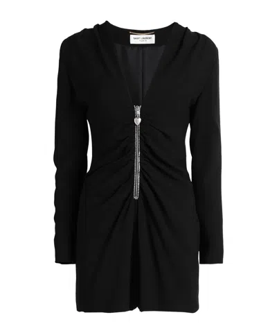 Saint Laurent Solid Color Jumpsuits In Black