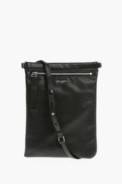 Saint Laurent Solid Color Leather Crossbody Bag