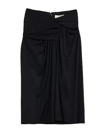 Saint Laurent Solid Color Patchwork Skirt In Black