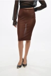 Saint Laurent Solid Color Sheer Longuette In Animal Print