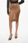 Saint Laurent Solid Color Sheer Longuette In Brown