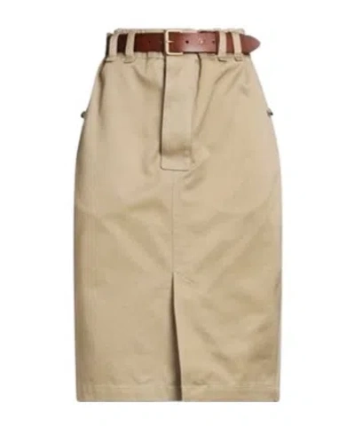 Saint Laurent Solid Color Umbrella Skirt In Neutral