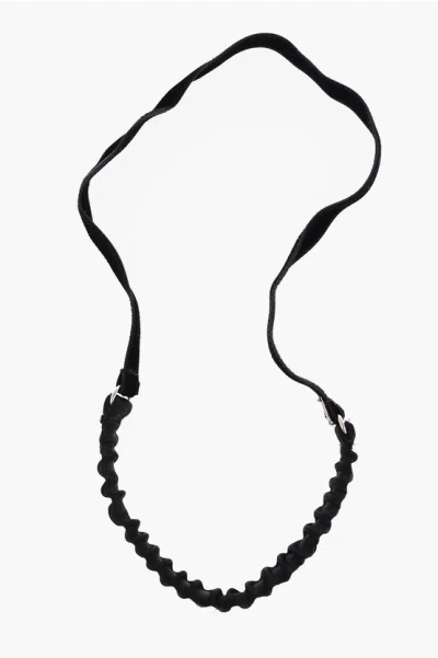 Saint Laurent Solid Color Velour Headband In Black