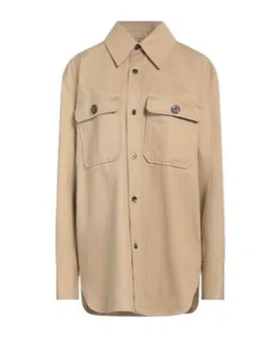 Saint Laurent Solid-color Long-sleeved Twill Shirt In Brown