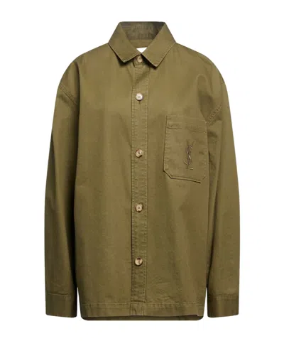 Saint Laurent Solid-color Shirt In Green