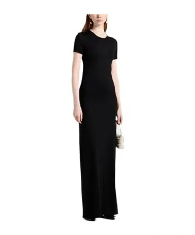 Saint Laurent Solid-color Wool T-shirt Dress In Black