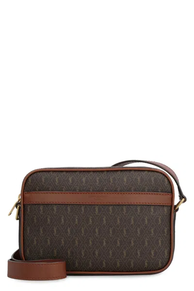 Saint Laurent Sophisticated Brown Canvas Crossbody Handbag For Women