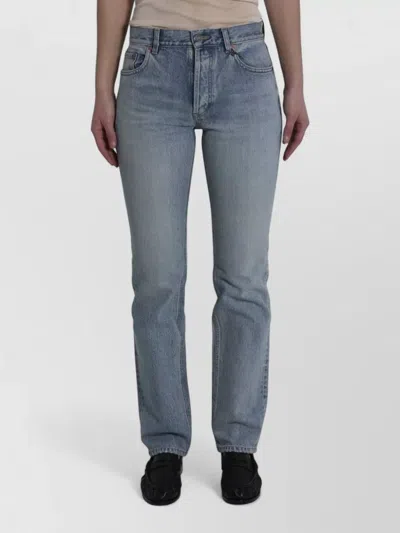 Saint Laurent South Blue High Waist Straight Leg Jeans