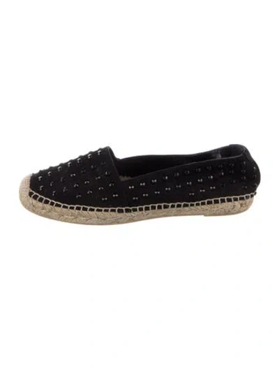 Pre-owned Saint Laurent Spike Accents Canvas Espadrilles In Blue