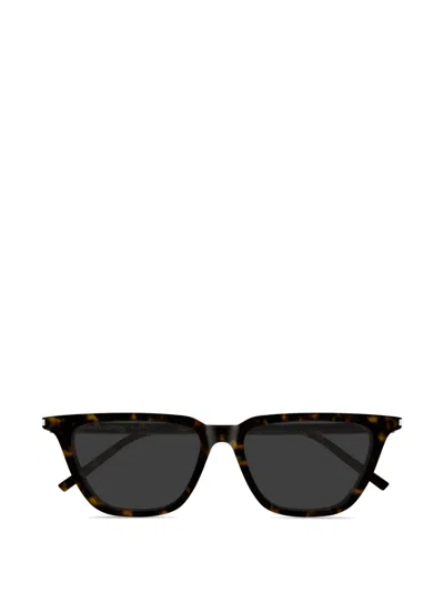 Saint Laurent Square -frame Sunglasses In Brown