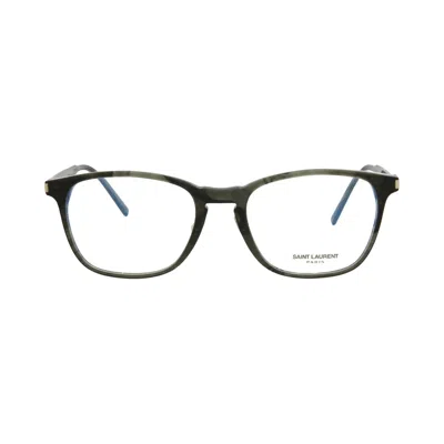 Pre-owned Saint Laurent Square- Acetate Optical Frames 'grey Grey Transparent' | Men's Size Onesize