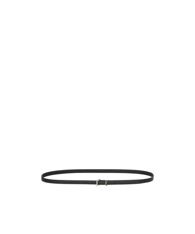 Saint Laurent Square Buckle Belt In Black