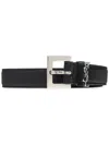 Saint Laurent Men's Cassandre Loop Belt In Black