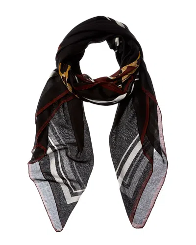 Saint Laurent Square Cashmere-blend Scarf In White
