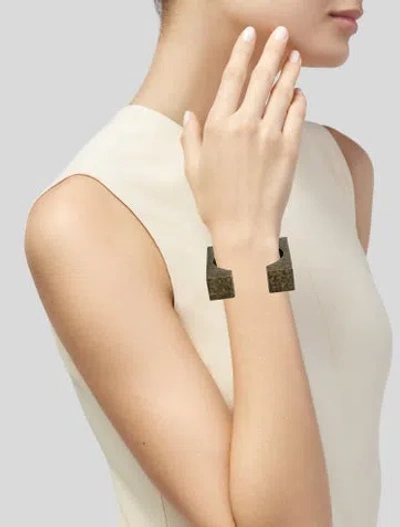 Pre-owned Saint Laurent Square Cuff Bracelet, 6.25" In Multi