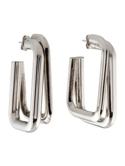 Pre-owned Saint Laurent Square Double Hoop Earrings In Multi