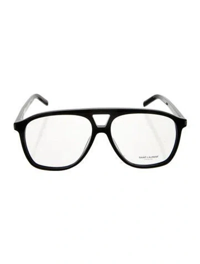 Pre-owned Saint Laurent Square Eyeglasses In Black