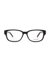 Saint Laurent Square Eyeglasses In Black & Transparent