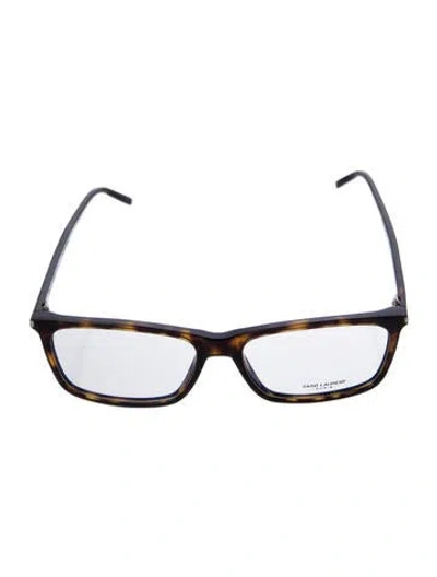 Pre-owned Saint Laurent Square Eyeglasses In Brown