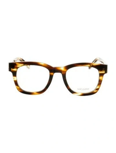 Pre-owned Saint Laurent Square Eyeglasses In Brown