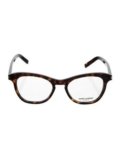 Pre-owned Saint Laurent Square Eyeglasses In Brown