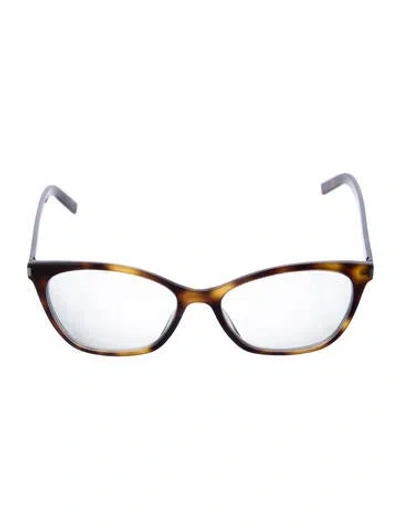 Pre-owned Saint Laurent Square Eyeglasses In Brown