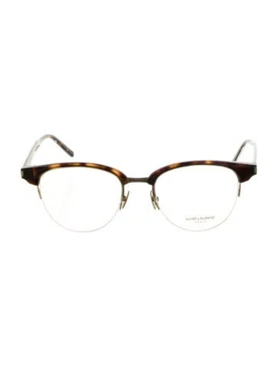 Pre-owned Saint Laurent Square Eyeglasses In Brown