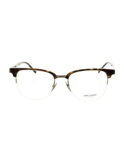 Pre-owned Saint Laurent Square Eyeglasses In Brown