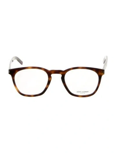 Pre-owned Saint Laurent Square Eyeglasses In Brown