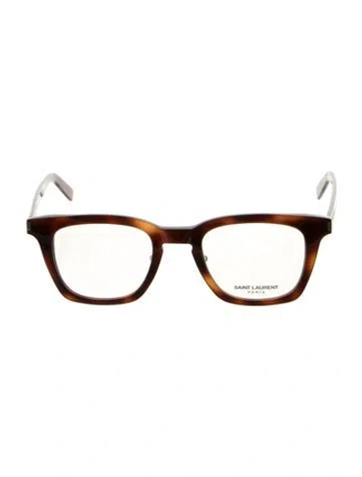 Pre-owned Saint Laurent Square Eyeglasses In Brown