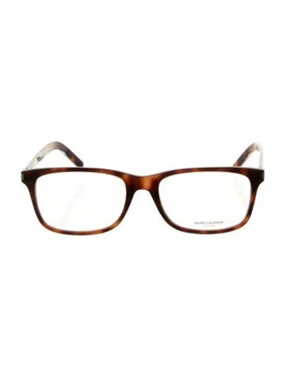 Pre-owned Saint Laurent Square Eyeglasses In Brown