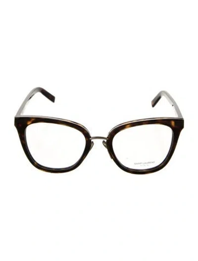 Pre-owned Saint Laurent Square Eyeglasses In Brown
