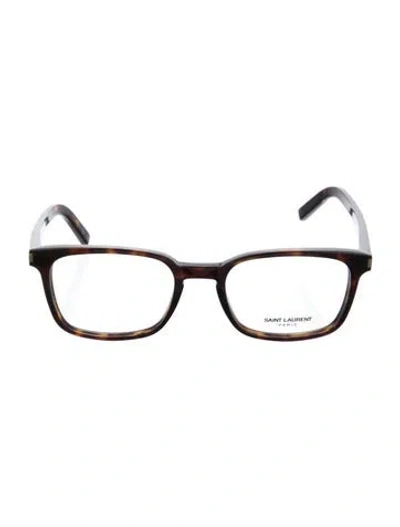 Pre-owned Saint Laurent Square Eyeglasses In Brown