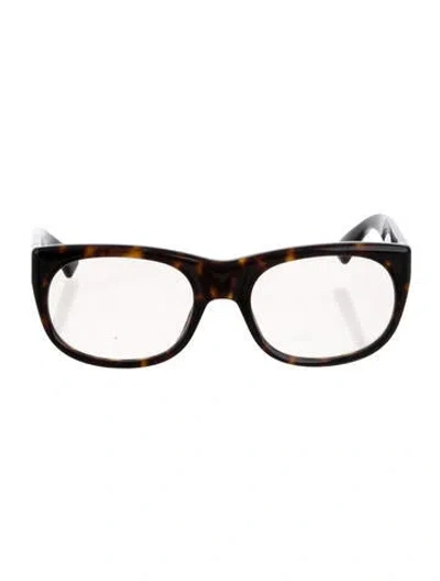 Pre-owned Saint Laurent Square Eyeglasses In Brown