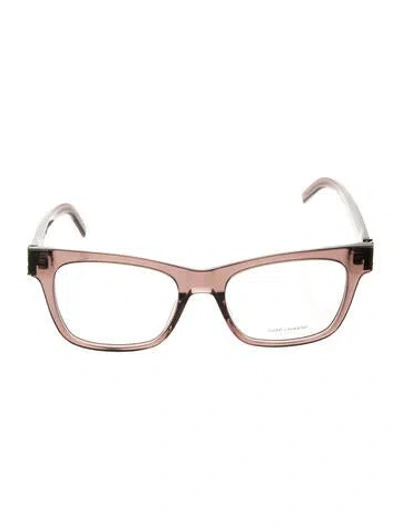 Pre-owned Saint Laurent Square Eyeglasses In Brown