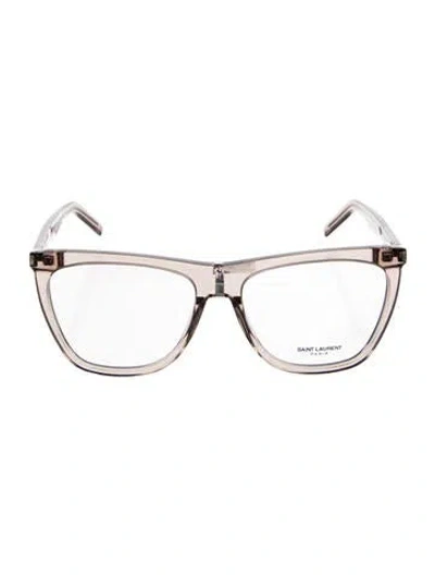 Pre-owned Saint Laurent Square Eyeglasses In Clear