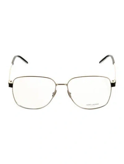 Pre-owned Saint Laurent Square Eyeglasses In Gold