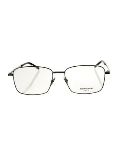 Pre-owned Saint Laurent Square Eyeglasses In Silver