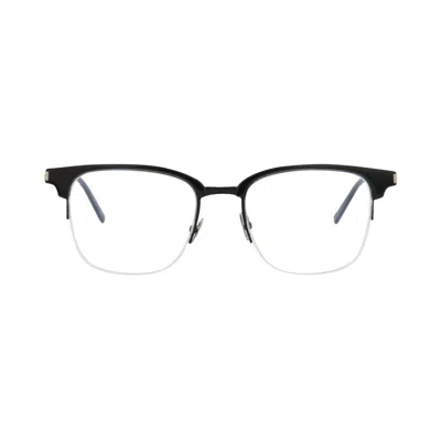 Pre-owned Saint Laurent Square-frame Acetate Optical Frames 'black Transparent' | Men's Size Onesize