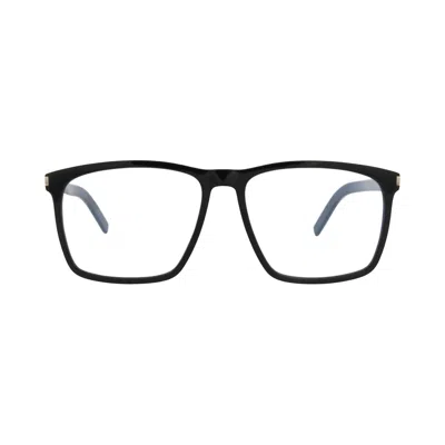 Pre-owned Saint Laurent Square Frame Acetate Optical Frames 'black/transparent' | Men's Size Onesize