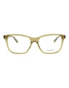 Saint Laurent Square-frame Acetate Optical Frames Woman Eyeglass Frame Yellow Size 54 Acetate In Yellow